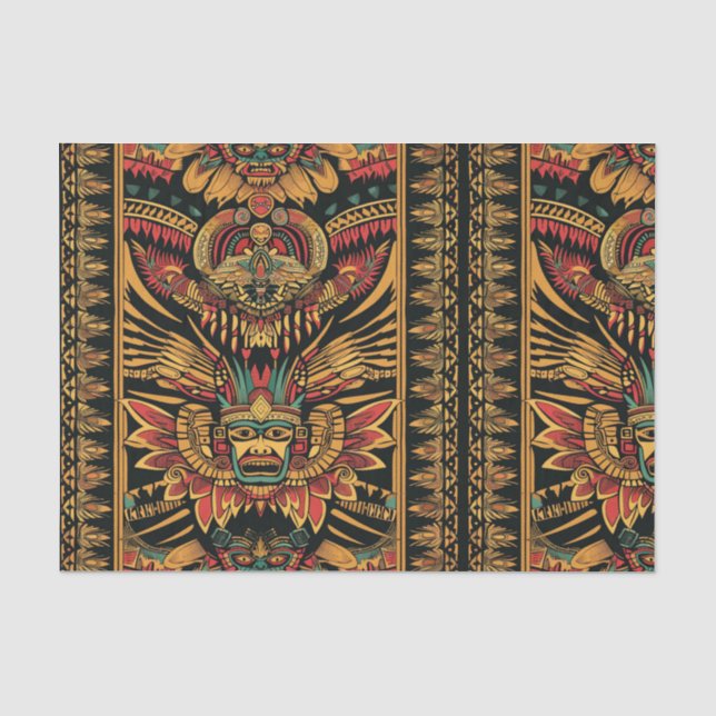 Luxurious Beige "Aztec Dream" Wrapping Tissue Pape Paper (Front)