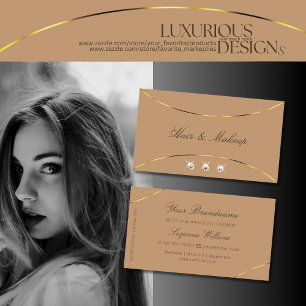 Luxurious Beige Gold Decor and Sparkle Diamonds Business Card
