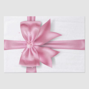 Luxurious big pink gift bow with diamond heart VIP Tissue Paper