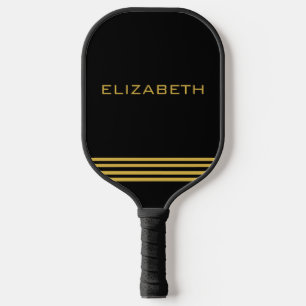 Luxurious Black and Gold Custom Name Pickleball Paddle