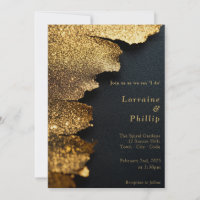 Luxurious Black and Gold Glitter wedding