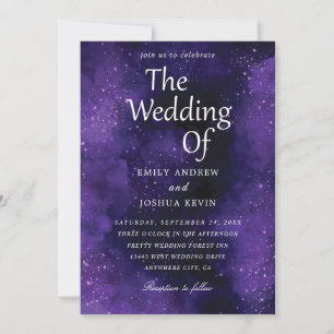 luxurious black and purple wedding invitations