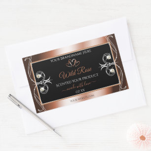 Luxurious Black and Rose Gold Decor Product Labels