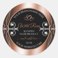 Luxurious Black and Rose Gold Decor Product Labels