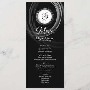 Luxurious Black and White with Silver Ring Initial Menu