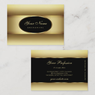 Luxurious Black Beige Ombre Dark Gold Decor Frame Business Card