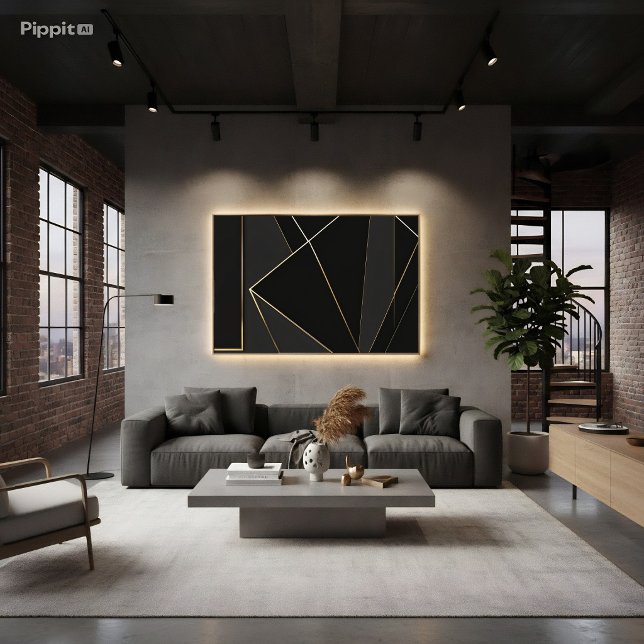 Luxurious Black Gold Abstract Canvas Print (Creator Uploaded)