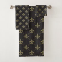 Luxurious Black Gold Fleur De Lis Pattern