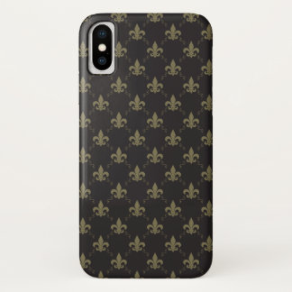 Luxurious Black Gold Fleur De Lis Pattern Case-Mate iPhone Case