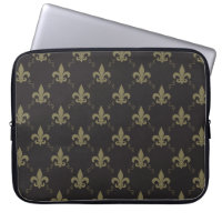 Luxurious Black Gold Fleur De Lis Pattern