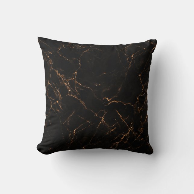 Luxurious Black Marble: Elegant Texture Cushion (Front)