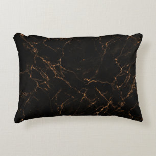 Luxurious Black Marble: Elegant Texture Decorative Cushion