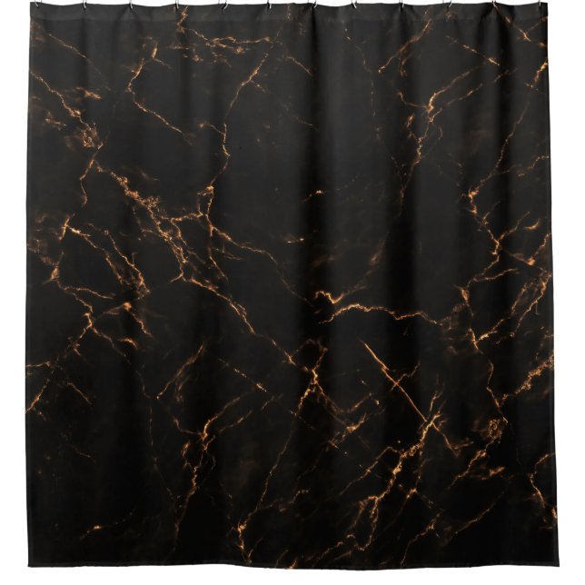 Luxurious Black Marble: Elegant Texture Shower Curtain (Front)