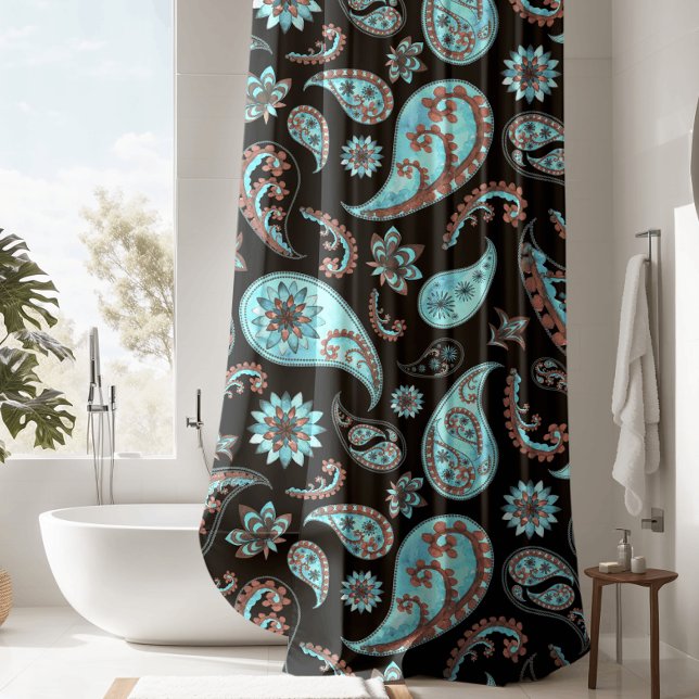 Luxurious Black Paisley Shower Curtain (Creator Uploaded)