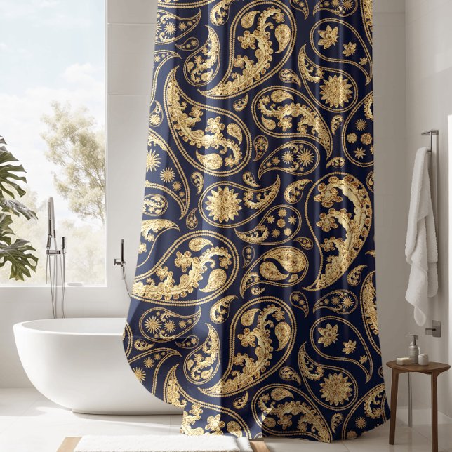 Luxurious Black Paisley Shower Curtain (Creator Uploaded)