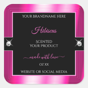 Luxurious Black Pink Shiny Brilliant Product Label