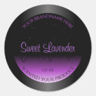 Luxurious Black Purple Product Labels Soft Glitter