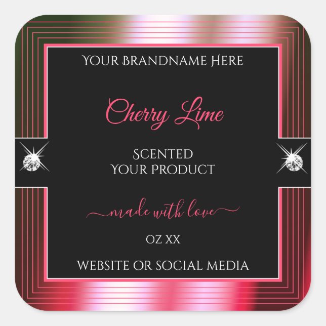 Luxurious Black Red Green Brilliants Product Label (Front)