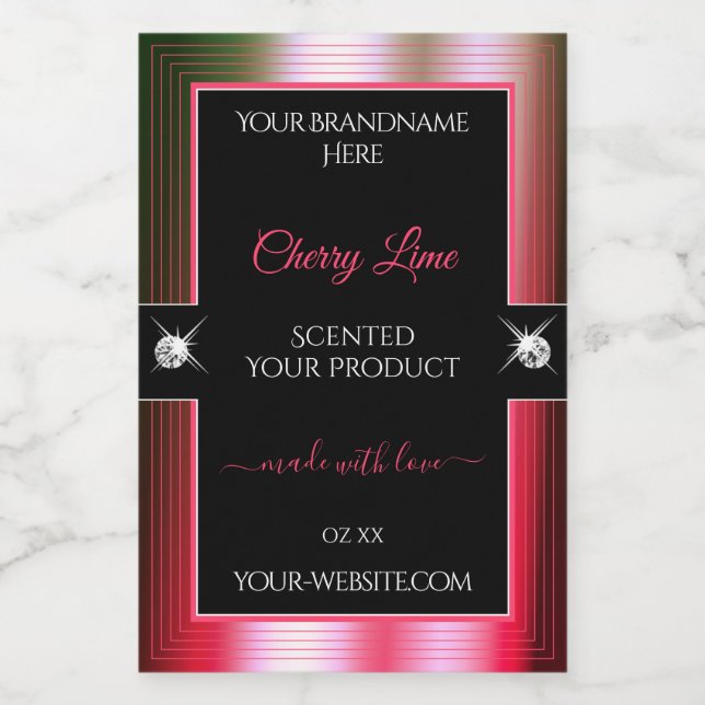 Luxurious Black Red Green Brilliants Product Label (Single Label)