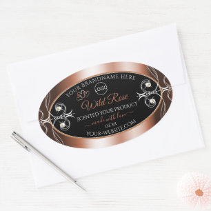 Luxurious Black Rose Gold Decor Product Label Logo