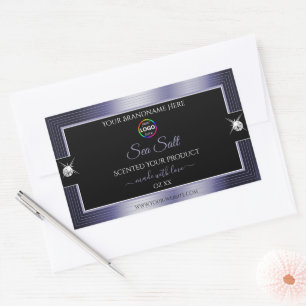 Luxurious Black Shiny Blue with Logo Product Label