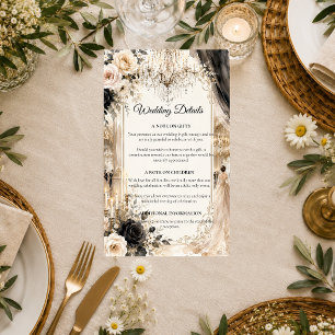 Luxurious Black Tie Elegance Wedding  Enclosure Card