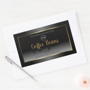 Luxurious Black White Gold Product Label with Logo