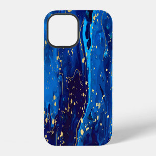 Luxurious Blue Gold Marble Texture iPhone 12 Case