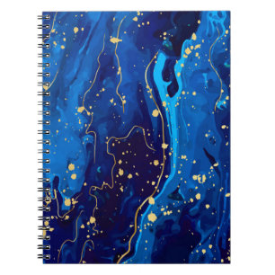 Luxurious Blue Gold Marble Texture Notebook