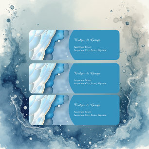 Luxurious Blue Watercolor Abstract Pearlescent