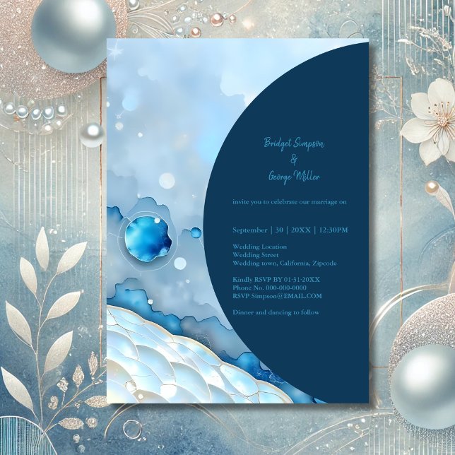 Luxurious Blue Watercolor Abstract Pearlescent (Creator Uploaded)