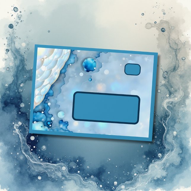 Luxurious Blue Watercolor Abstract Pearlescent Envelope (Creator Uploaded)