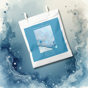 Luxurious Blue Watercolor Abstract Pearlescent Favour Bags