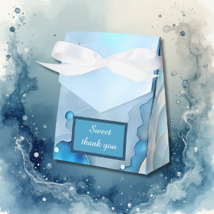 Luxurious Blue Watercolor Abstract Pearlescent Favour Box