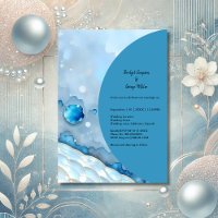 Luxurious Blue Watercolor Abstract Pearlescent