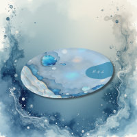 Luxurious Blue Watercolor Abstract Pearlescent