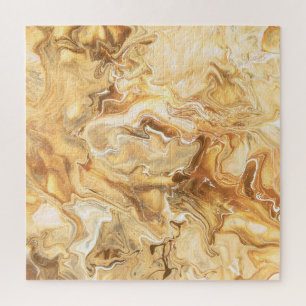 Luxurious Brown-Gold Watercolor Art Jigsaw Puzzle