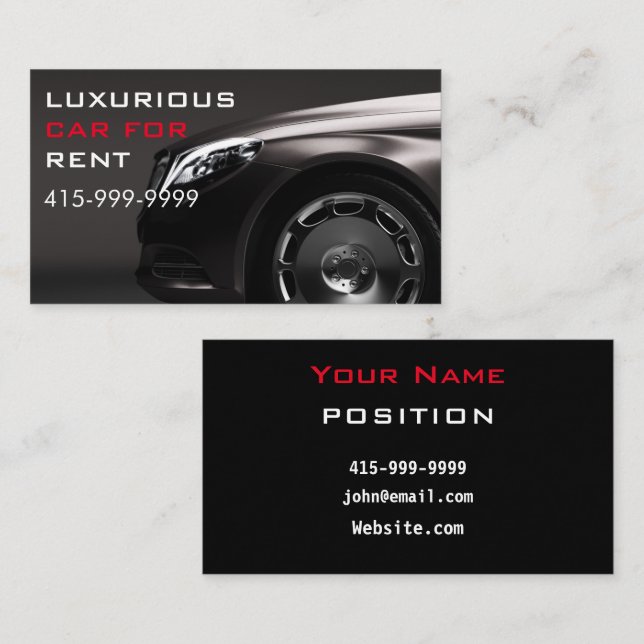 LUXURIOUS Car Service Or Uber Driver QR code Business Card (Front/Back)
