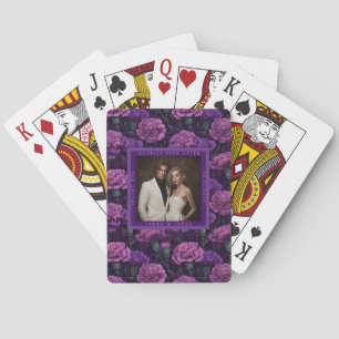 Luxurious Carnation Inspired Floral Wedding Playing Cards