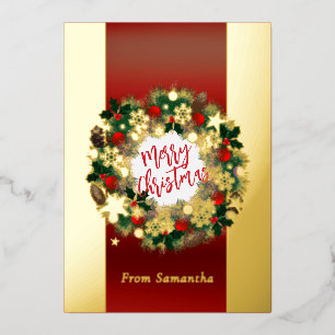 Luxurious Christmas wreath personalizable gold 