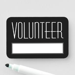 Luxurious, Classy "VOLUNTEER" Name Tag