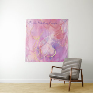 Luxurious Colourful Pinkish Marble &gold grains Tapestry