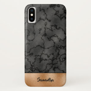Luxurious Copper and Black Marbled Pattern Case-Mate iPhone Case