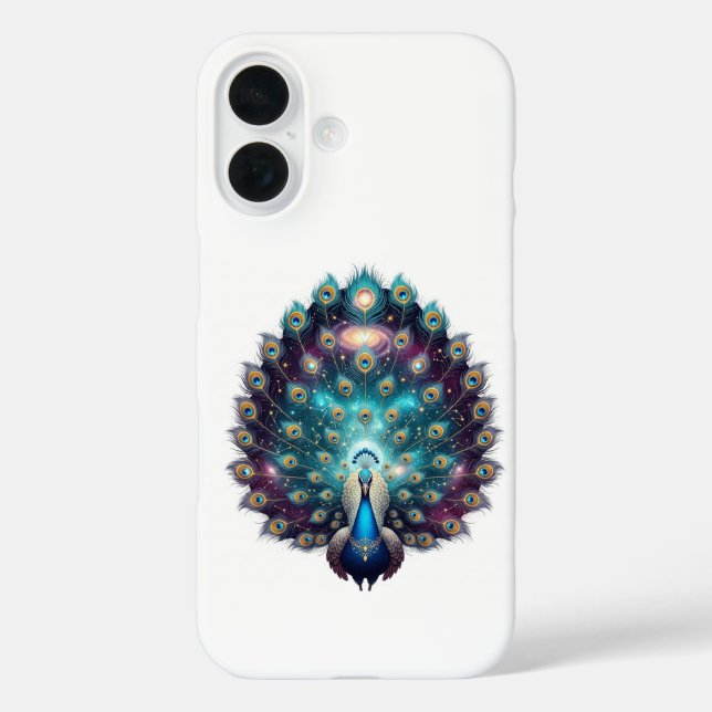 Luxurious Cosmic Peacock iPhone Case (Back)