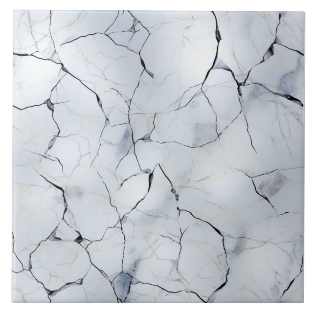 Luxurious Cracked White Marble Tile (Front)