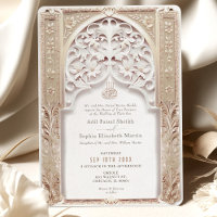 Luxurious Cream & Gold Islamic Wedding Arabesque