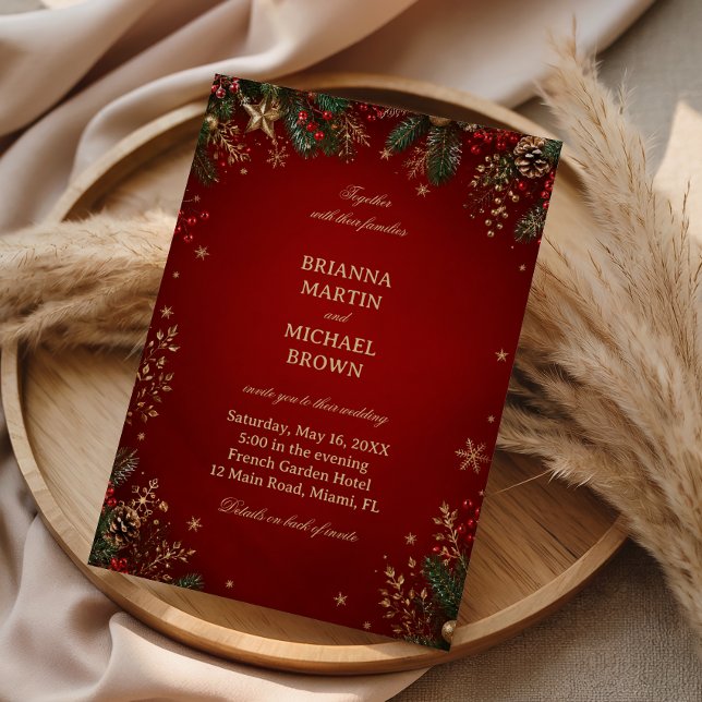 Luxurious Crimson Winter Holiday Winter Invitation (Creator Uploaded)