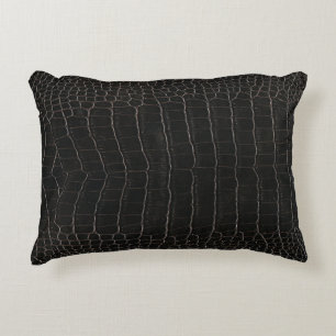 Luxurious crocodile leather: textile texture. decorative cushion