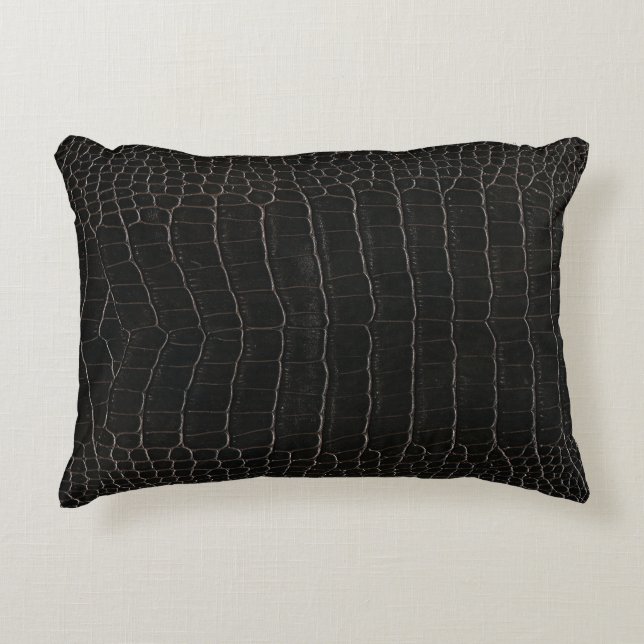 Luxurious crocodile leather: textile texture. decorative cushion (Front)