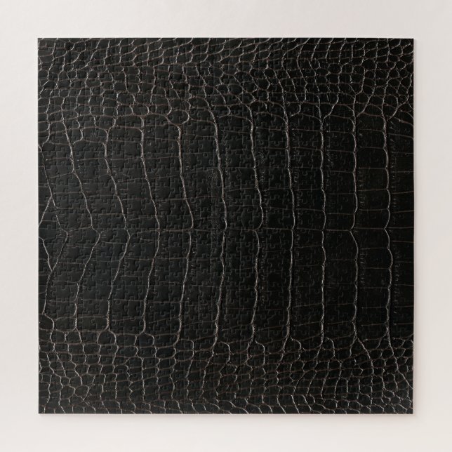 Luxurious crocodile leather: textile texture. jigsaw puzzle (Vertical)